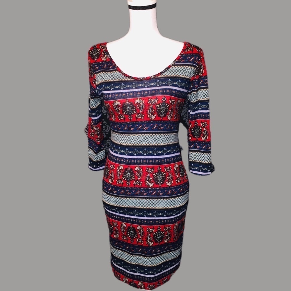 Marci colorful scoop neck dress